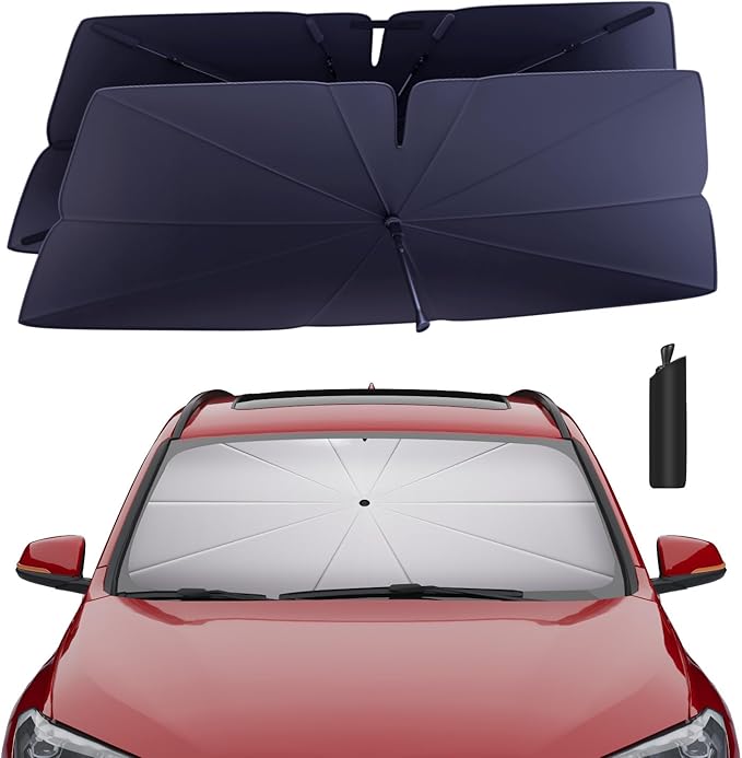 Windshield Sun Shade Umbrella for 2016-2022 BMW X1 Accessories: Custom Fit 240T Silver, Double Thickened, Foldable Sunshade Front Window Sun Visor, Ultimate 99% UV Blocking for sDrive28i, xDrive28i