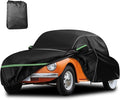 for VW 1960-1980 Volkswagen Beetle Bug Sedan 2-Door Saloon Car Covers 210D Outdoor Waterproof UV, Custom-fit Protective Full Covers with Cotton Layer, Zipper Door, Reflective Strip, Storage Bag