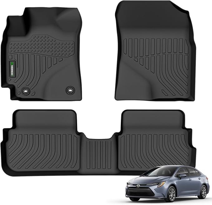 ANBINGO®-Floor Mats for Toyota Corolla 2008-2013, Corolla All Weather Car Mat, Corolla Floor Liner, TPE Rubber Liners for Corolla Accessories