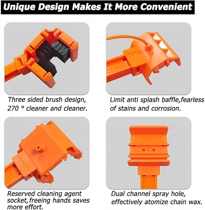 Motorcycle Chain Cleaning Kit - Bike Chain Cleaner - Motorcycle Chain Brush- Motorcycle Chain Lube and Cleaner Kit for Sizes 428, 520, 525, 530 Chains