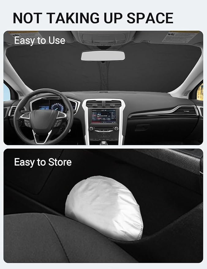 Proadsy Front Windshield Sun Shade Foldable Sunshade Protector Custom Fit 2013-2021 Ford Fusion Sedan Accessories 2025 Upgrade
