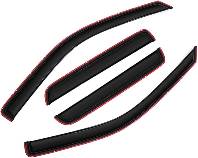 Window Visors Compatible with 2004-2012 Chevy Colorado/GMC Canyon Crew Cab Outside Wind Deflectors Sun Rain Guards 4pcs 94133