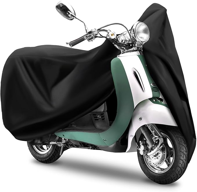 COVERVIN Scooter Waterproof Cover Outdoor, Moped Cover & Vespa Cover All Weather Rain & UV Protection, 60″ Long (XS)