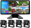 4K RV Backup Camera, 10.36" Touch Screen Monitor for Truck/Van/Trailer DVR Recording with Bluetooth FM MP5 IP69 Waterproof 1080P IR Night Vision Rear Side View Camera