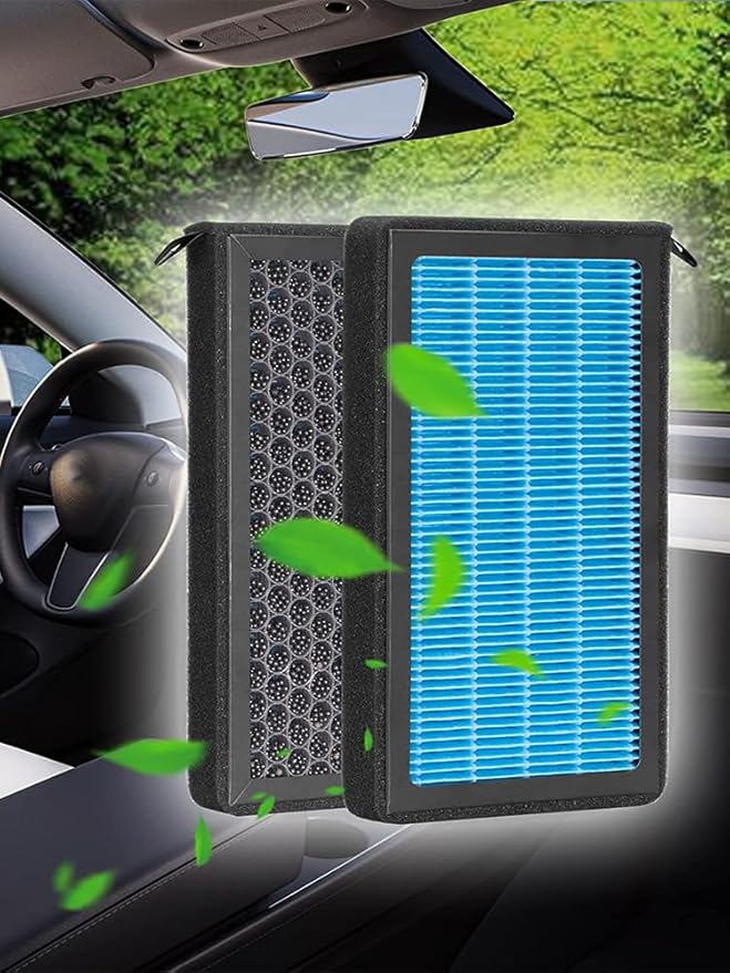 Tesla Model 3 Model Y Cabin Air Filter HEPA Replacement Filter Activated Carbon Tesla Accessories Set of 2 for 2016-2024 Model Y Model 3 (1Pack)