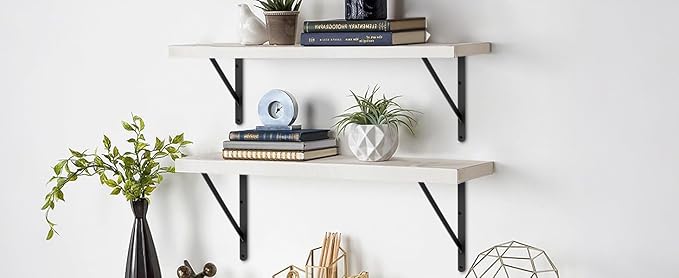 12 Pack L22 x H 12" Black Heavy Duty Shelf Brackets with Screws Metal Shelf Brackets Shelf Support Angle Brackets for Shelves L Brackets Heavy Duty Floating Shelf