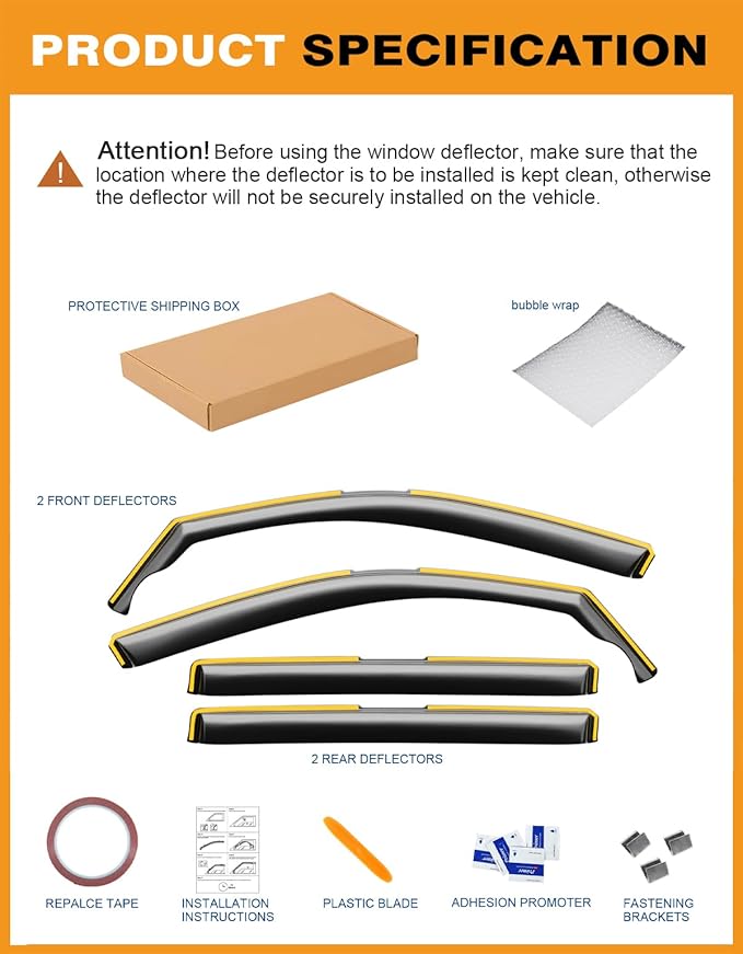 in-Channel Window Rain Guards Fit for Volkswagen Tiguan 2018-2025 Extra Durable Window Deflectors Vent Visors Shades Car Accessories Visors Rain Guards -4 pcs