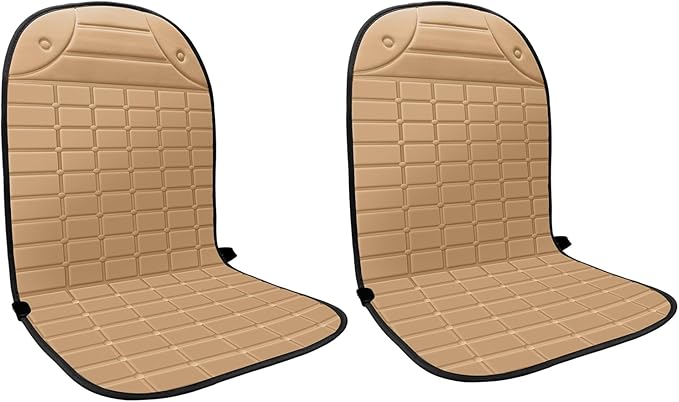 2 Pack Winter Seat Cushion - Portable Comfortable Fiber Seat Cover with Adjustable Buckle for Full Back and Seat (Khaki)