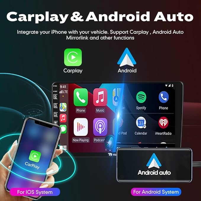 Kunfine Car CarPlay Android Auto Navigation Stereo GPS Radio Reverse Camera Display 9" IPS Touchscreen Headunit Tablet Pad Media Player For Peugeot 301 2013-2022, if Applicable Octa Core 3G+32G Silver