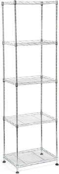 Chrome Small 5 Tiers Wire Shelving NSF Certified. Adjustable Storage Rack for Kitchen,Garage,and Laundry Utility Room (Chrome-Small-5Tiers-16x12x55)