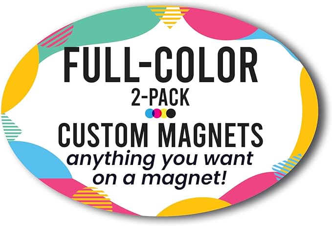 Magnet Me Up Custom Car Magnet, 4x6 Inch Oval, Customizable Magnet for Businesses, Advertising, Personal Use, Gifts, Choose Your Text, Upload Image, Magnetic Vinyl for Vehicles, Crafted in USA