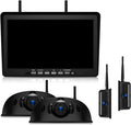 10.1" RV Backup Camera Wireless System Plug and Play, Pre-Wired for Furrion RV Trailer Camper, HD 1080P Quad Split Monitor with 2 Rear View & 2 Side View Cameras, IP69K Waterproof, BY504