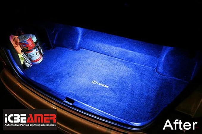 ICBEAMER 12" High Power Blue 18 SMDs 2835 LED Strip Light Universal Fit Car Trunk Cargo Area or Interior Illumination Cargo Area or Interior Illumination Decoration, Auto Accessories