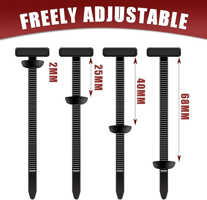 200Pcs Nylon Universal Cable Tie Buckle - Heavy Duty Self-Locking Push Pin Design with Button, UV Resistant Fasteners for Car Repair (Fender, Bumper, Trunk Liner), Wire Bundling, Home & Garage
