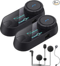 FreedConn TCOM-SC Motorcycle Helmet Bluetooth Intercom Headset Communication Systems Kit, for 2 or 3 Riders, LCD Screen/FM Radio/Mobile phone/MP3/GPS Connective/Range 800m / Handsfree (2 Set)