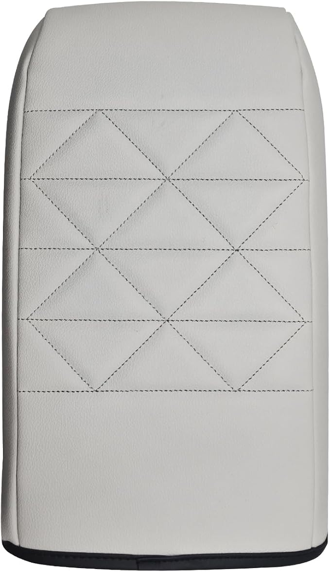 Muslogy for Accord 2025 2024 2023 Center Console Cover Armrest Pad Vegan Leather Extra Soft Armrest Lid Protector Compatible with Honda Accord LX EX Sport Hybrid EX-L Sport-L Touring (V2 White)