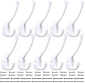 10 Pack Heavy Duty Dual Coat Hooks Wall Mounted with 20 Screws Retro Double Hooks Utility Black Hooks for Coat, Scarf, Bag, Towel, Key, Cap, Cup, Hat (White)