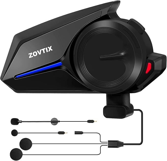 Motorcycle Helmet Headsets, 2 Riders 500M Helmet Communication System S2 Motorcycle Intercom Headset with DSP&CVC Noise Cancellation/HiFi Sound/IP67 Waterproof/Wake up Siri - Single Pack