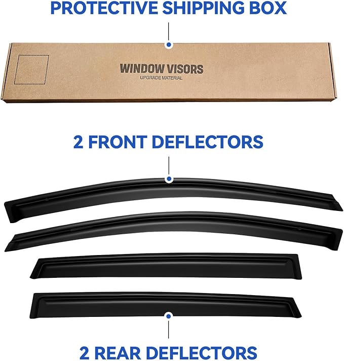 Window Visors Rain Guards Shield for 2013 2014 2015 2016 2017 2018 2019 Ford Escape, Out-Channel Window Vent Wind Deflectors Visors Shades for 13-19 Escape