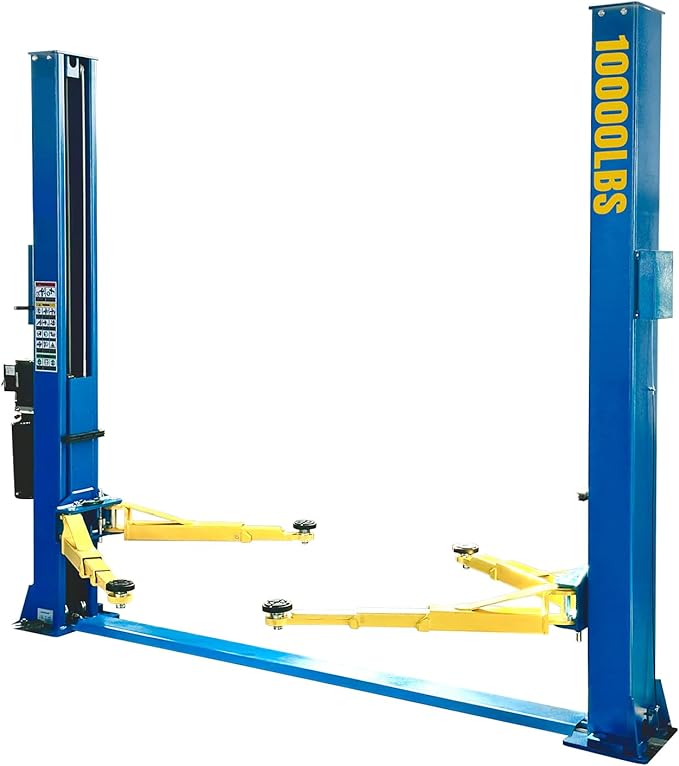 110V Two Post Car Lift 10,000 LBS Heavy Duty Floor Plate 2 Posts Auto Hoist Truck Lift for Garage w/ 36 Months Parts Replacement