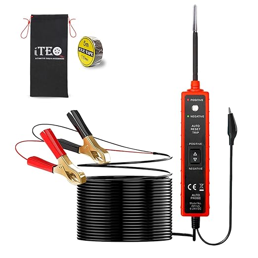 Power Circuit Probe Tester, 6V-24V DC Test Light, Automotive Short Circuit Located and Component Activated, 12V Auto Electrical Tester, Polarity Identify with LED Light, Overload Protection