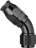 EVIL ENERGY 12AN 45 Degree PTFE One Piece Full Flow End Hose Fitting Aluminum Black