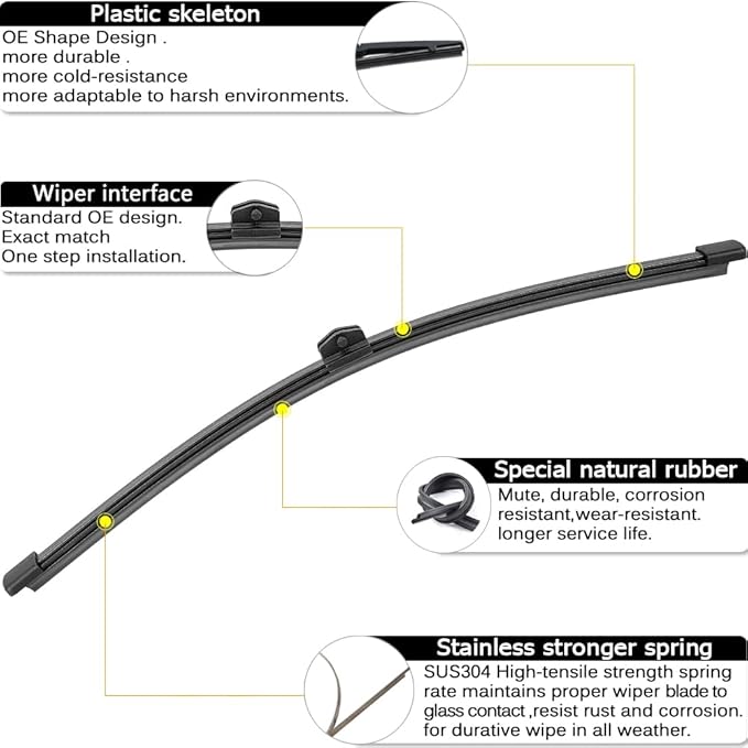 AUTOBOO 24"+20" Windshield Wipers With 13" Rear Wiper Blade Replacement for BMW X2 2018-2022-Original Factory Quality (Pack of 3)