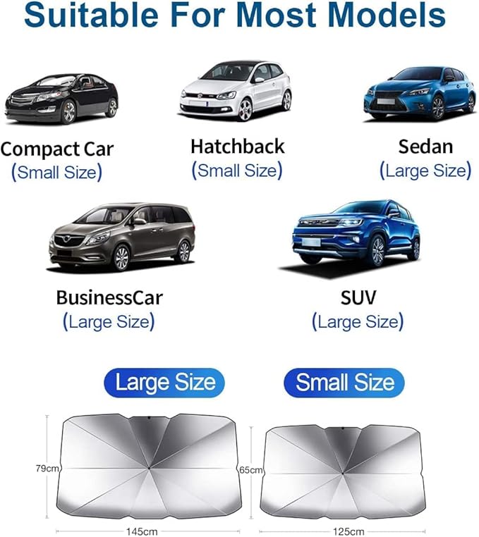 helloleiboo Car Windshield Sun Shade UV Rays and Heat Sun Visor Protector Foldable Reflector Umbrella brella Shield