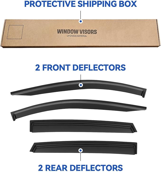 Window Visors Rain Guards for 2020-2025 Ford Escape, Out-Channel Window Vent Wind Deflectors Visors Shades for 20-25 Escape(Not for Active)