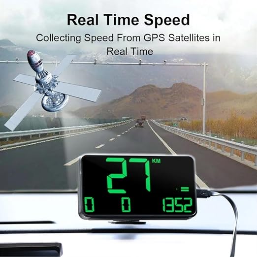 Digital GPS Speedometer Heads Up Display for Cars New HUD MPH Odometer Trip Meter for Trucks Golf cart All Vehicles, 5.3 Inch Big Screen, USB Cable Plug & Play (C90)