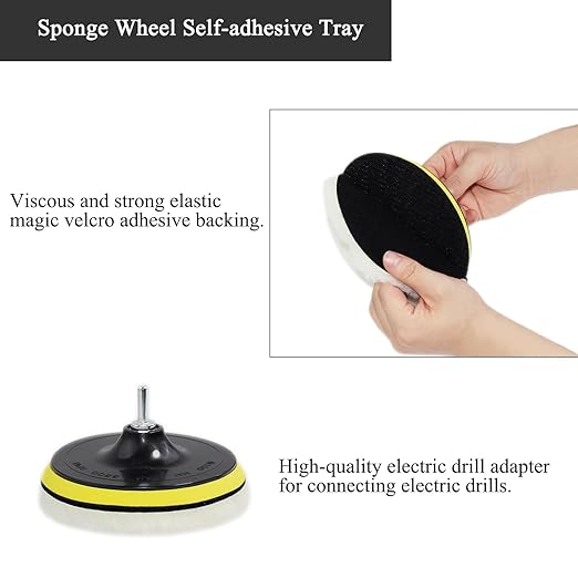 Car Foam Polishing Buffing Kit,Polishing Buffing Pads,Wool Pads,Polishing & Buffing Wheels,for Headlights & Car Body Car Foam Car Wax & Buffer Kits (6)