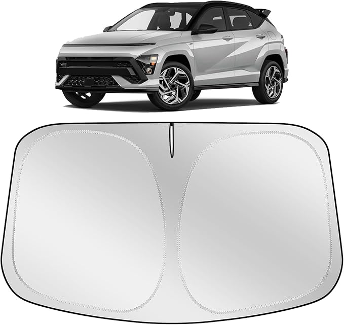 XHRING Windshield Sun Shade Sunshade Compatible with Hyundai Kona 2025 2024 Accessories Car Front Window Sun Shield Cover