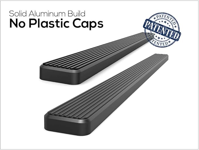 APS Running Boards 5-inch Black Compatible with Ford F150 2015-2025 Regular Cab & F-250 F-350 Super Duty 2017-2025 Stainless Steel (Nerf Bars Side Steps Side Bars)