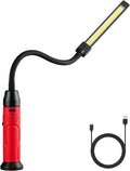 Rechargeable Work Light Magnetic, 800LM LED Work Light with Flexible Gooseneck, 3 Modes Mechanic Light for Work Bench, Auto Repair, Lathe, Gift for Men