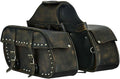 GARGOYLE BELLS Motorcycle Saddle Bags Leather Motorcycle Luggage Bag with Gun Holsters For Softails Sportsters and Choppers Waterproof Luggage Bags For Motorcycle