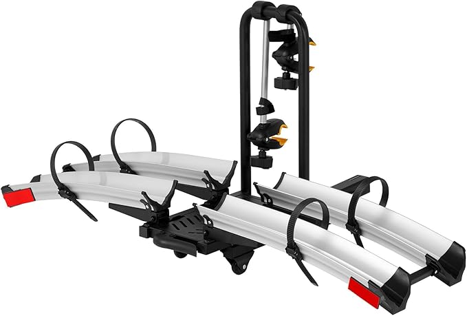 2 Bike Rack Hitch Mount, 200 lbs Electric Bicycle Carrier Rack Platform Style for Cars Trucks SUVs Minivans, fits MTB Gravel Road Bike with Up to 5-inch Fat Tire Carrier Rack - 2" Hitch Receiver