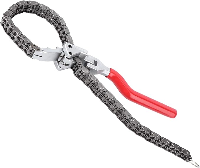 Oil Filter Wrench,Acouto Chain Wrench Spanner 13.8in Long Handle Adjustable Oil Filter Spanner,Auto Car Repairing Tool Removal Hand Tool Self Adjusting