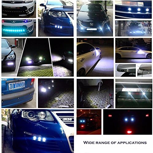 LEADTOPS 10Pcs 18mm 12V Eagle Eye LED Car Fog DRL Daytime Running Light Backup Reverse Tail Rock Lights Small bulb (White, Black Case)