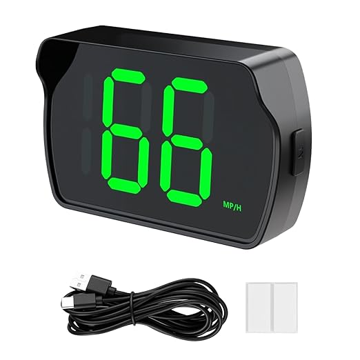 GPS Digital Speedometer for Car MPH, Golf Cart Universal HUD Speed Meter, Head Up Display Car Accessories with LED Large Font, Plug and Play for Car Truck Motor SUV All Vehicles