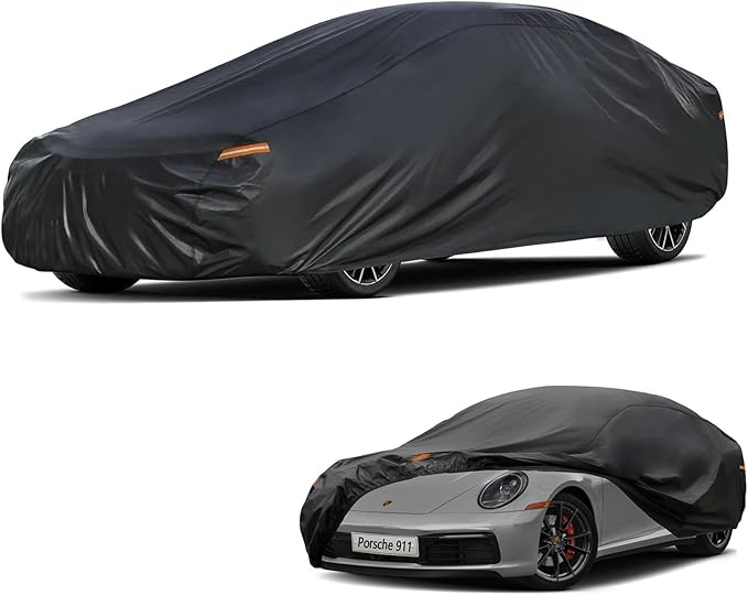 Kayme 7 Layers Car Cover Custom Fit for Porsche 911 Coupe Convertible Targa (2011-2025) Waterproof All Weather for Automobiles, Outdoor Full Cover Rain Sun UV Protection.Black