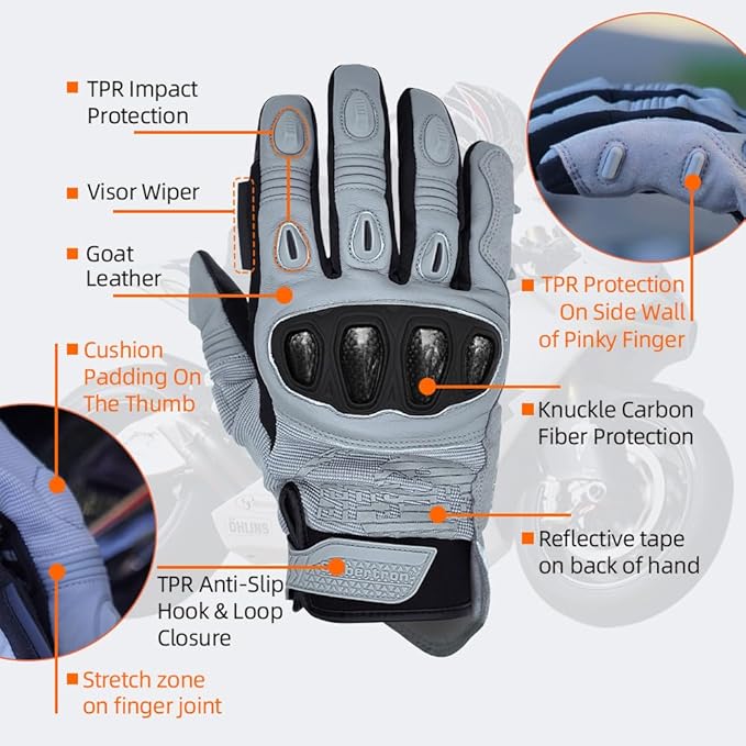 Seibertron SPS Series Touchscreen Motorcycle Motocross BMX ATV MTB Bicycle Cycling Full or Half Finger Gloves Adult and Youth