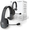 Blue Tiger Storm Gray - Premium Trucker Bluetooth Headset - Wireless Noise Canceling Mono Headset with Mic - High-Fidelity Sound, 30-Hour Talk Time, USB-C Charging - for Truck Drivers, Bluetooth 5.0