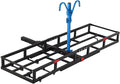 Hitch-Mount Bike Rack for Ebike Heavy-Duty - Comes with Cargo Carrier Fits 2 Electric Fat-Tire Mountain Bicycles Fits 2" Receiver for Car Trailer SUV Truck RV Minivan (Blue)