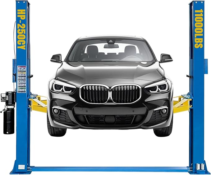 110V Two Post Car Lift 11,000 LBS Heavy Duty Floor Plate 2 Posts Auto Hoist Truck Lift for Garage w/ 36 Months Parts Replacement