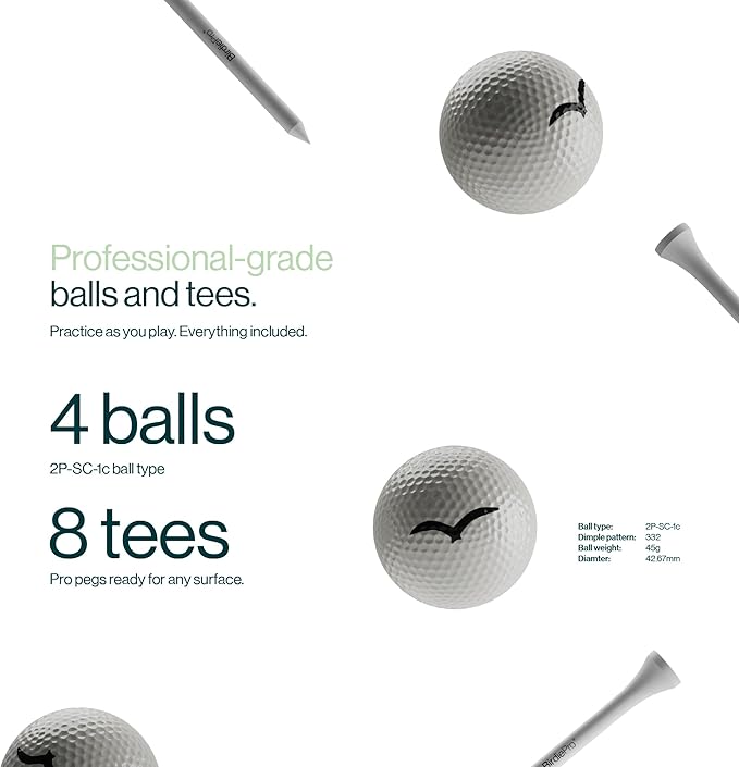BirdiePro® - American Pro Golf Practice Net – 10x7ft Heavy Duty Golf Hitting Net with EchoShield™ Target & FlexWeave™ Net - Indoor Outdoor Training Backyard, Garage Complete Set with Mat, Balls & Cap