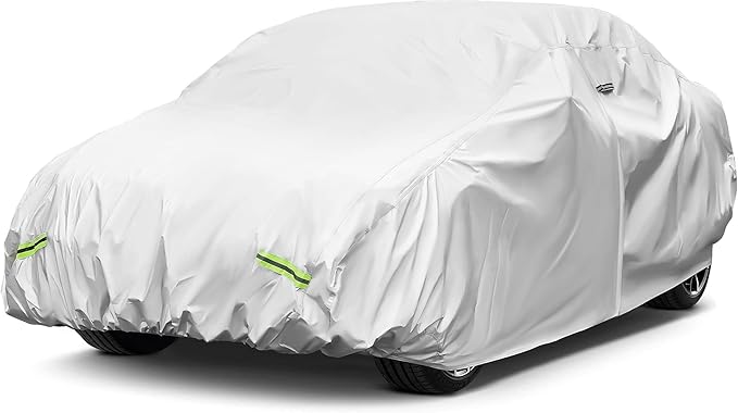 YOLENY Car Cover Waterproof All Weather Full Exterior Covers with Zipper,Universal Fit SedanToyota Corolla/Prius,Honda Civic,Subaru Impreza/WRX,Chevy Cruze,Nissan Sentra etc.(UP to 181 inch)