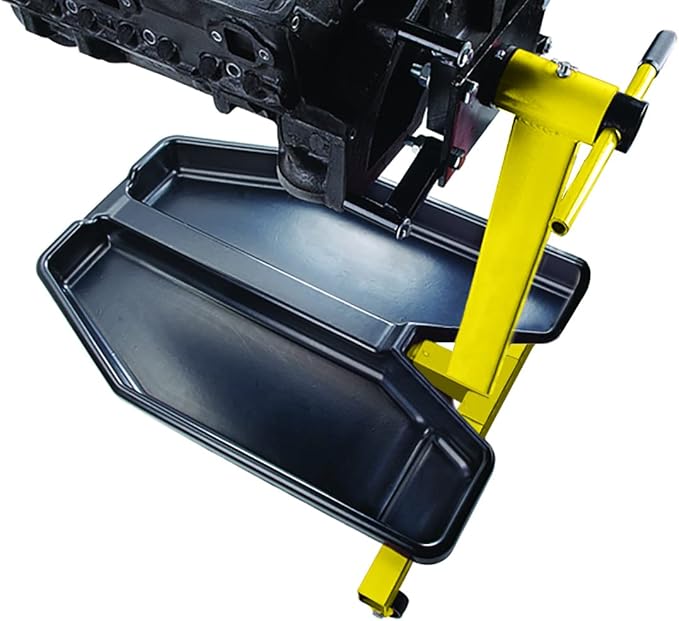 JEGS Engine Stand Drip Tray | Made In USA | Black Plastic Construction | Fits Most Upright Center Leg Engine Stands