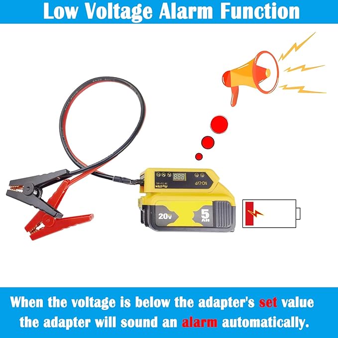 Battery Jumper Cables Compatible with De.Walt Battery Jumper Cables, Automotive Booster Cable for Car Jump Starting Using Tool 8AWG 2.02FT