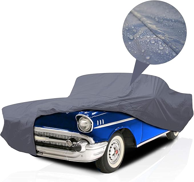Supreme Full Car Cover – for Pontiac Chieftain 1955-1958 2nd Gen Sedan 4-Door Semi Custom Fit Waterproof Full Coverage All Weather Windproof Dust Proof Indoor Outdoor Automobile