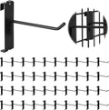 40Pcs 4" Gridwall Display Hooks Assortment Set, Black Metal Grid Wall Panel Hanging Display Hook for Garage Shop Retail Storage, Wire Diameter 5mm/ 0.2”